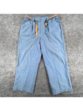 Vintage Reed St James Dress Pants Mens 36x29‎ Blue Chambray Preppy Pleated Front